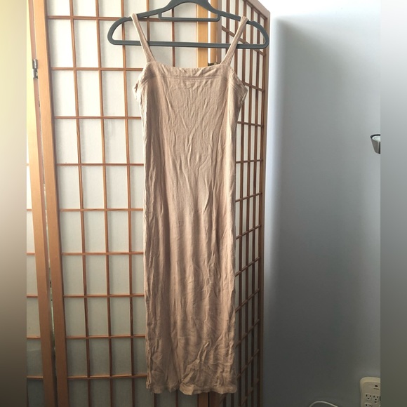 BUNDLE Forever 21 ribbed knit side slits midi dress + Topshop Woven Belt - Picture 4 of 9